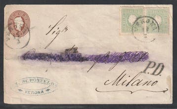 Italiaanse oude staten - Lombardije Venetië 1861 - LOMBARDEI, Gestempeld