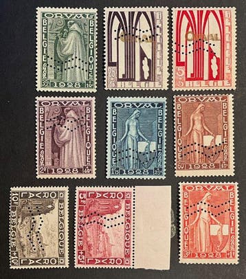 België 1929 - Eerste Orval met Mouwstrepen - OBP 258A/266AA, Gestempeld