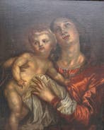 Anthony Van Dyck (1599-1641), Navolger van - Madonna con