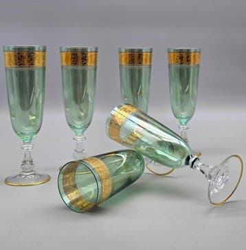 Cristalli Italiani CreArt - Drinkservies (6) - 24 kt goud -