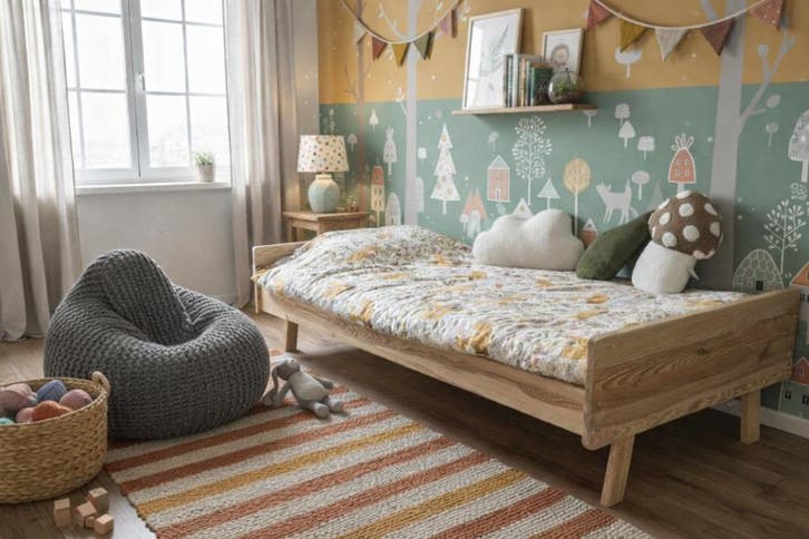 Rockwood® Montessori Bed Emma  white wash  inclusief, Kinderen en Baby's, Kinderkamer | Bedden, Nieuw, Ophalen of Verzenden