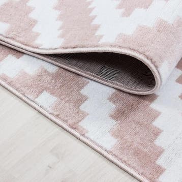 Scandinavisch Vloerkleed | Plus | Ruiten | Roze | 200x290 cm, Verzenden, Nieuw