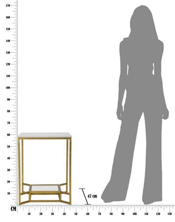 TAFEL DUBBEL MARMER CM 47X47X60, Huis en Inrichting, Ophalen of Verzenden, Nieuw