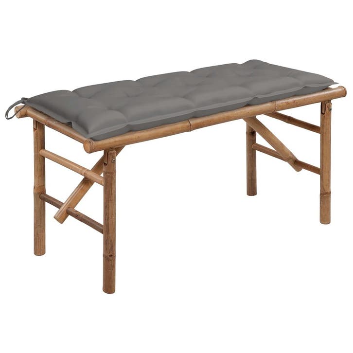 vidaXL Tuinbank inklapbaar met kussen 118 cm bamboe, Tuin en Terras, Tuinbanken, Nieuw, Hout, Verzenden