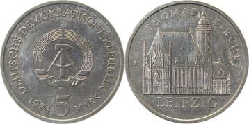 1984 Duitsland Fehlpraegung 5 Mark Ddr Thomaskirche Vollmond, Verzenden