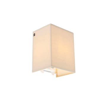 Landelijke wandlamp beige met stoffen kap - Vete, Verzenden, Nieuw