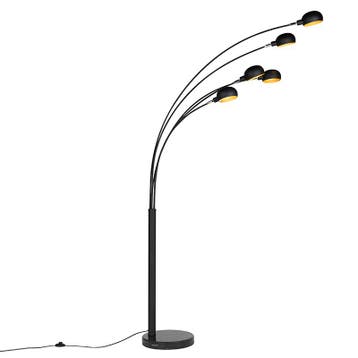Design vloerlamp zwart 5-lichts - Sixties Marmo, Verzenden, Nieuw, Design