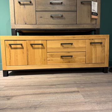 TV-Meubel Hevano - 160cm - Pronto Wonen, 150 tot 200 cm, Eikenhout, Nieuw, Ophalen of Verzenden