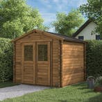Houten Tuinhuis met Bitumen Dak en Dubbele Deur 269 x 241 cm, Verzenden, Nieuw, Hout