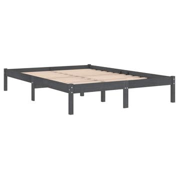 vidaXL Bedframe massief grenenhout grijs 200x200 cm, Verzenden, Overige maten, 200 cm, Grijs