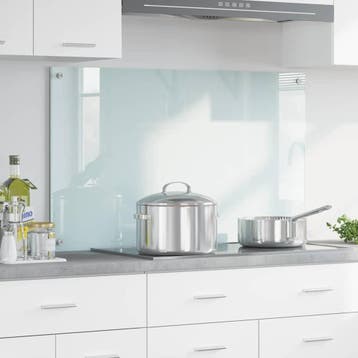 vidaXL Keukenachterwand Melk 100 x 60 cm gehard glas, Verzenden, Nieuw