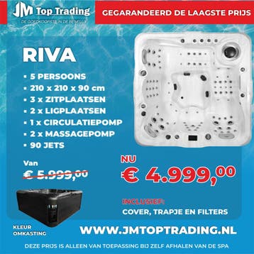NIEUW JACUZZI 210X210 RIVA BALBOA AQUALIFE SPA ZWEMSPA, Ophalen of Verzenden, Nieuw, Pomp, Vast