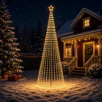 vidaXL LED Kerstboom EKENAS 400 cm 1028 LEDs Warmwit Staal, Verzenden, Nieuw