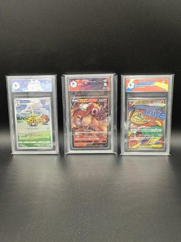 Pokémon - 3 Graded card - Entei, Electivire / Mega Hawlucha, Nieuw