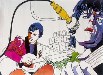M. Rostagno - Peace – Poster originale pop art - Jaren, Antiek en Kunst