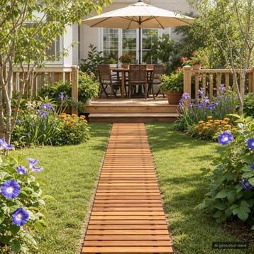 vidaXL Tuinpad 3 st Naturel 200 x 40 cm Massief Acaciahout, Verzenden, Nieuw