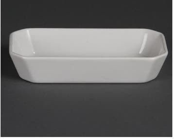 Whiteware rechthoekige amuseschalen 185mm (6 stuks), Verzenden