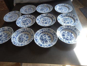 Meissen - meissen - Tafelservies (11) - Blauwe ui -, Antiek en Kunst