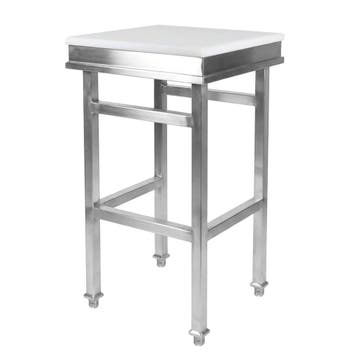 GGM Gastro | Hakbloktafel van polyethyleen - 500x500mm - met, Verzenden, Nieuw in verpakking, RVS Meubilair