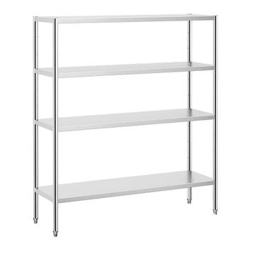GGM Gastro | Rvs rek PREMIUM - 1600x500mm - met 4 schappen |, Verzenden
