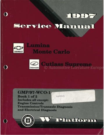 1997 CHEVROLET LUMINA | MONTE CARLO | OLDSMOBILE CUTLASS, Auto diversen
