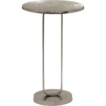 Bijzettafel - Livion Azad - Rond - 38cm - Zilver - Metaal, Ophalen of Verzenden, Nieuw, Overige materialen