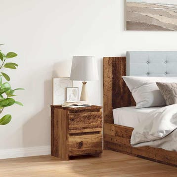 vidaXL Nachtkastje 30x30x40 cm bewerkt hout oud houtkleurig, Minder dan 45 cm, Verzenden, Nieuw, Minder dan 55 cm