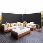 Uittrekbaar dubbel windscherm - zwart - 600 x 11 x 160 cm, Verzenden, Nieuw