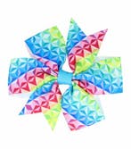 Haarspeld Duckklem 8cm – Strik van Stof – Regenboog –, Nieuw