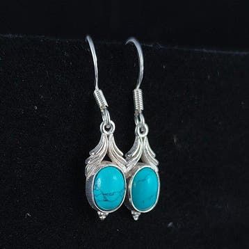 Turquoise - Zilver - Oorbellen - Kalmte, vrede