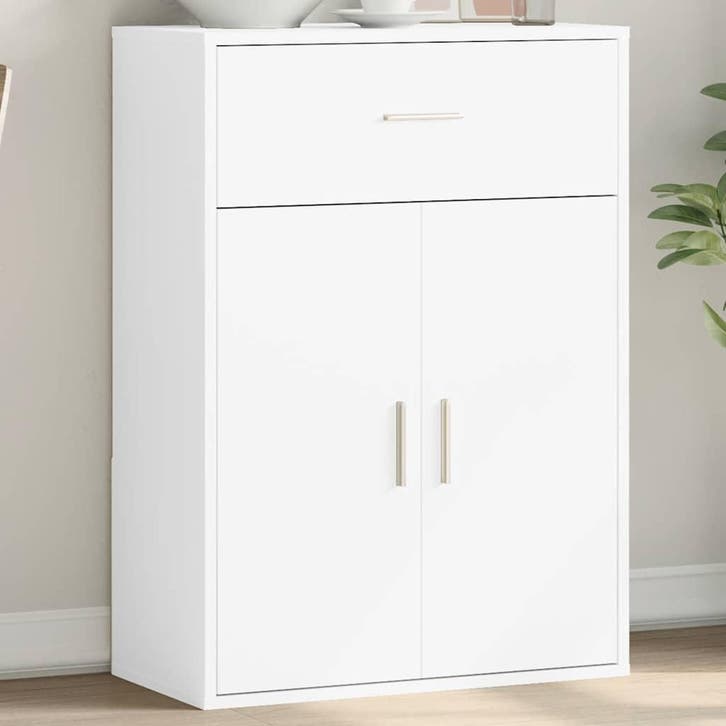 vidaXL Dressoir 60x30x84 cm bewerkt hout wit, Huis en Inrichting, Kasten | Dressoirs, 25 tot 50 cm, Nieuw, 50 tot 100 cm, Overige houtsoorten