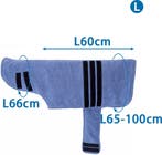 Hondenbadjas - Badjas hond - Ruglengte 60 cm - L - Blauw - N, Dieren en Toebehoren, Verzenden, Zo goed als nieuw
