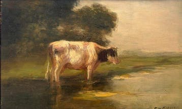 Fedor van Kregten (1871–1937) - Koe aan de waterkant