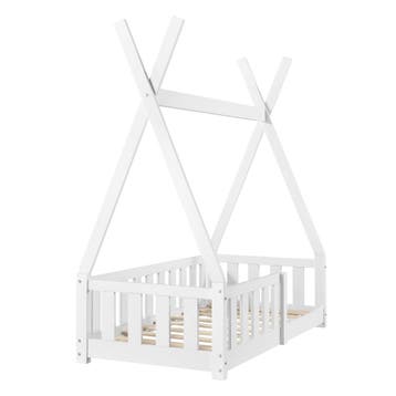 Kinderbed Tipi met uitvalbeveiliging 140x70 cm wit, Kinderen en Baby's, Verzenden, Nieuw