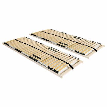 vidaXL Lattenbodems 2 st met 28 latten 7 zones 70x200 cm, Verzenden, Beige, Nieuw, 200 cm