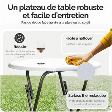Statafel Wit Houtlook Ø60cm Inklapbaar (Statafels), Verzenden, Nieuw