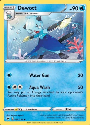 Dewott 034/185 Vivid Voltage, Ophalen of Verzenden, Nieuw, Losse kaart, Foil