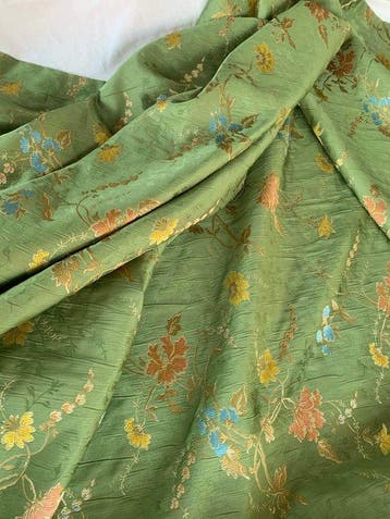 Stof Groene San Leucio-stof – Gemaakt in Italië - Textiel -