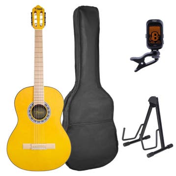 Valencia VC354HYW Hybrid Neck Klassieke Gitaar 4/4 Geel, Ophalen of Verzenden, Nieuw