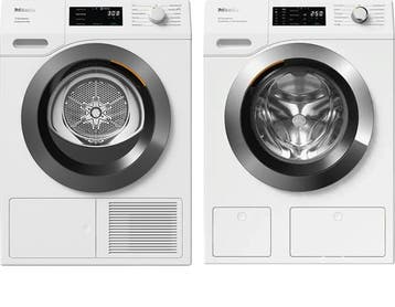 Miele Wasmachine + Droger, Nieuw, 1600 toeren of meer, Voorlader
