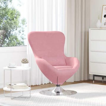 vidaXL Eivormige stoel Roze Fluweel, Huis en Inrichting, Verzenden, Nieuw