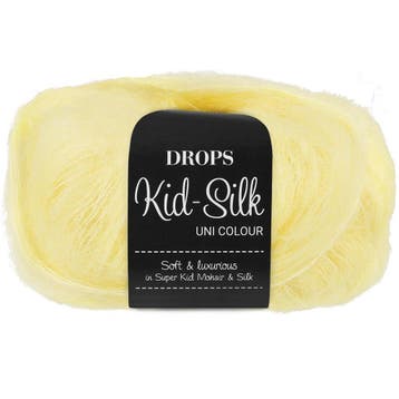 DROPS Kid-Silk Uni Colour - 52 limonade - Mohair Garen, Ophalen of Verzenden, Nieuw