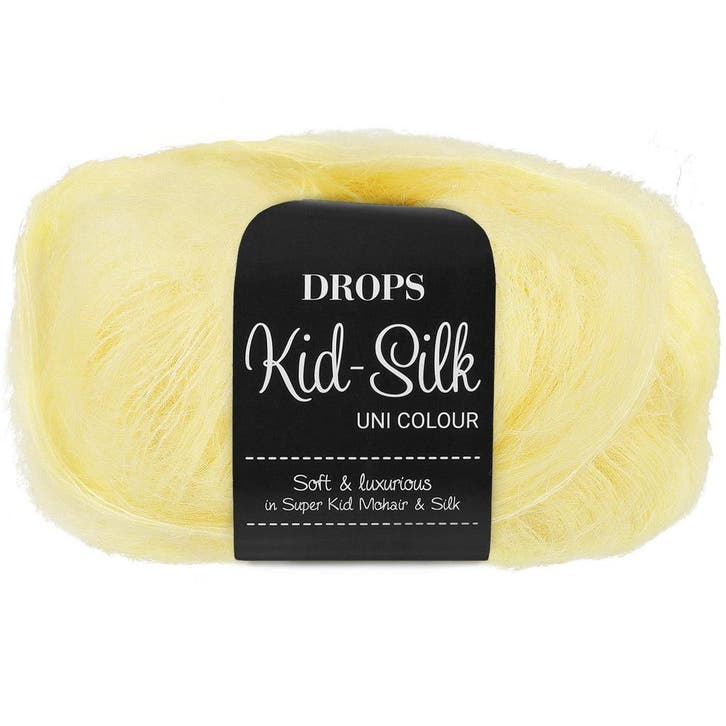 DROPS Kid-Silk Uni Colour - 52 limonade - Mohair Garen, Hobby en Vrije tijd, Breien en Haken, Ophalen of Verzenden