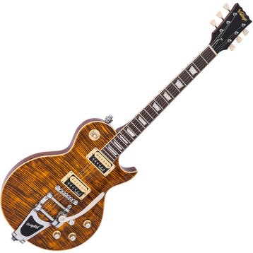 Vintage V100 Guitar - Amber Flamed Maple incl  Bigsby, Verzenden, Nieuw