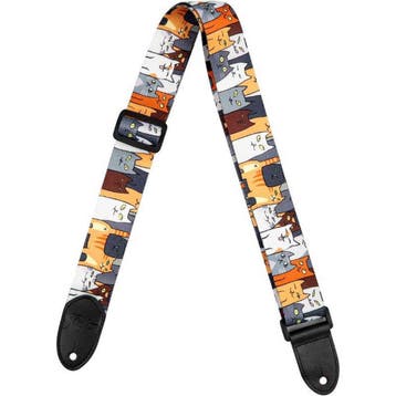 Flight S35 Cats Ukulele Strap Poly/Leer met Katten Design en, Ophalen of Verzenden, Nieuw