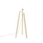Vloerlamp tripod hout zonder kap - Puros, Verzenden, Nieuw, Hout, Modern
