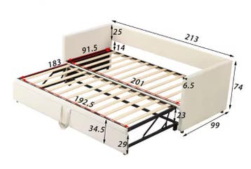Pull-out Sofa Bed met Slatted Frame – 90/180 x 200 cm, Velve, Verzenden, Nieuw