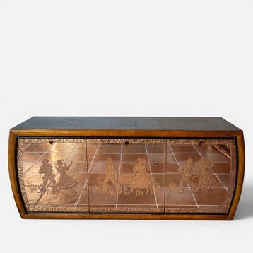 Art Decò - Drankkast - Hout, Glas, spiegel - Stile Barovier