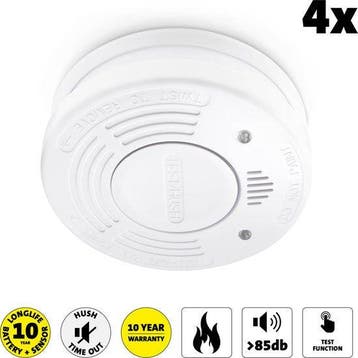Alecto Rookmelder SD1010 4X - Brandmelder met batterij voor, Verzenden, Zo goed als nieuw