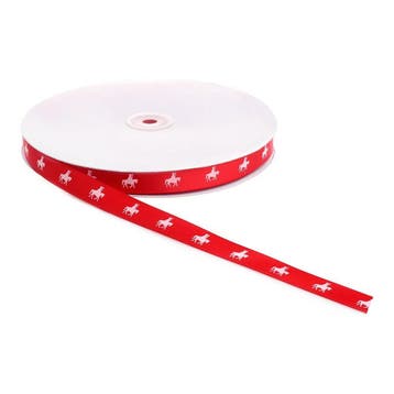 Satijnband Sint Op Paard Rood - 16mm, Ophalen of Verzenden, Nieuw, Overige typen